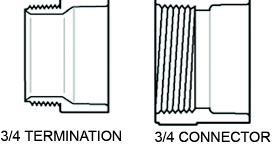 3/4" MPT x Socket PVC Termination