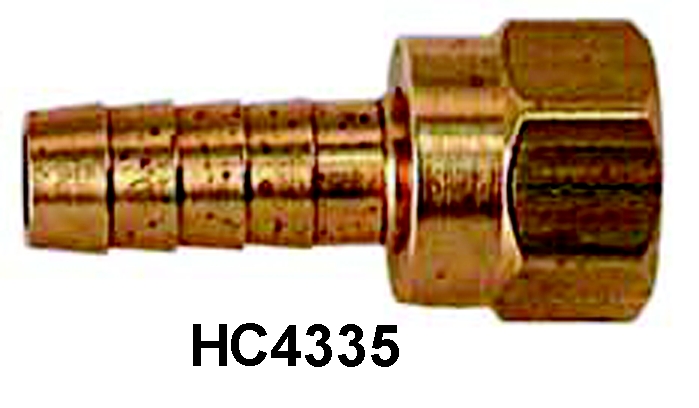 1/4 HOSE BARB X 1/4" FEM FLARE SWIVEL (2-PARTS)