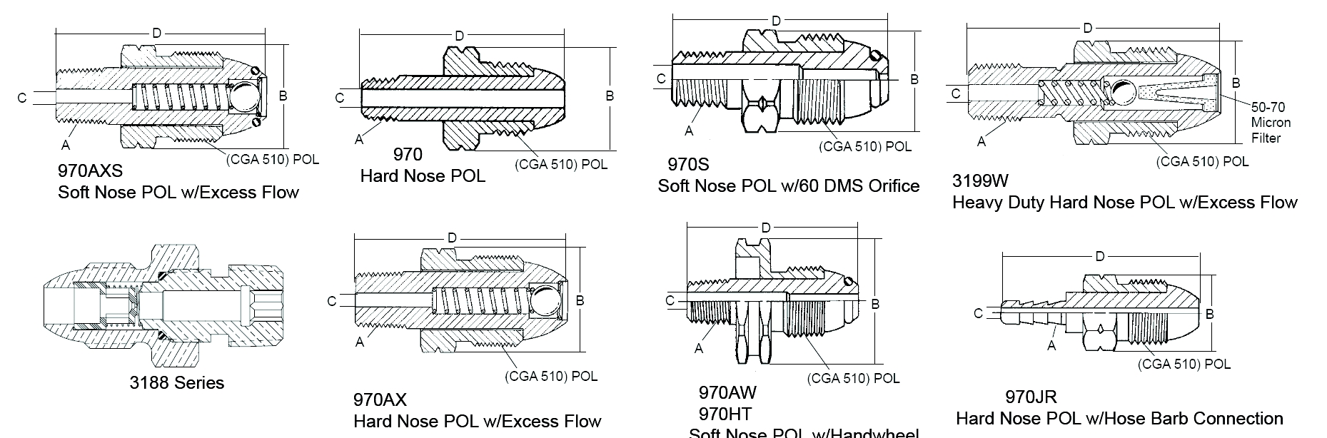 HARD NOSE POL X 1/4"     HOSE BARB