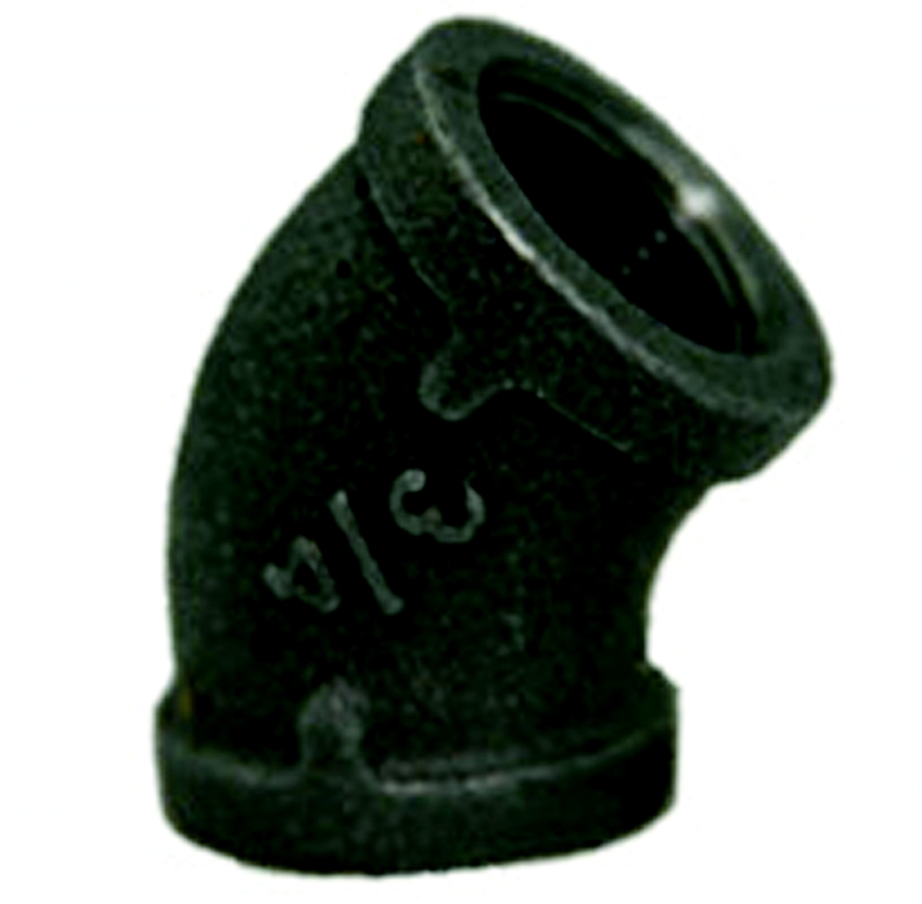 1/2" STD BLK 45 Degree Elbow