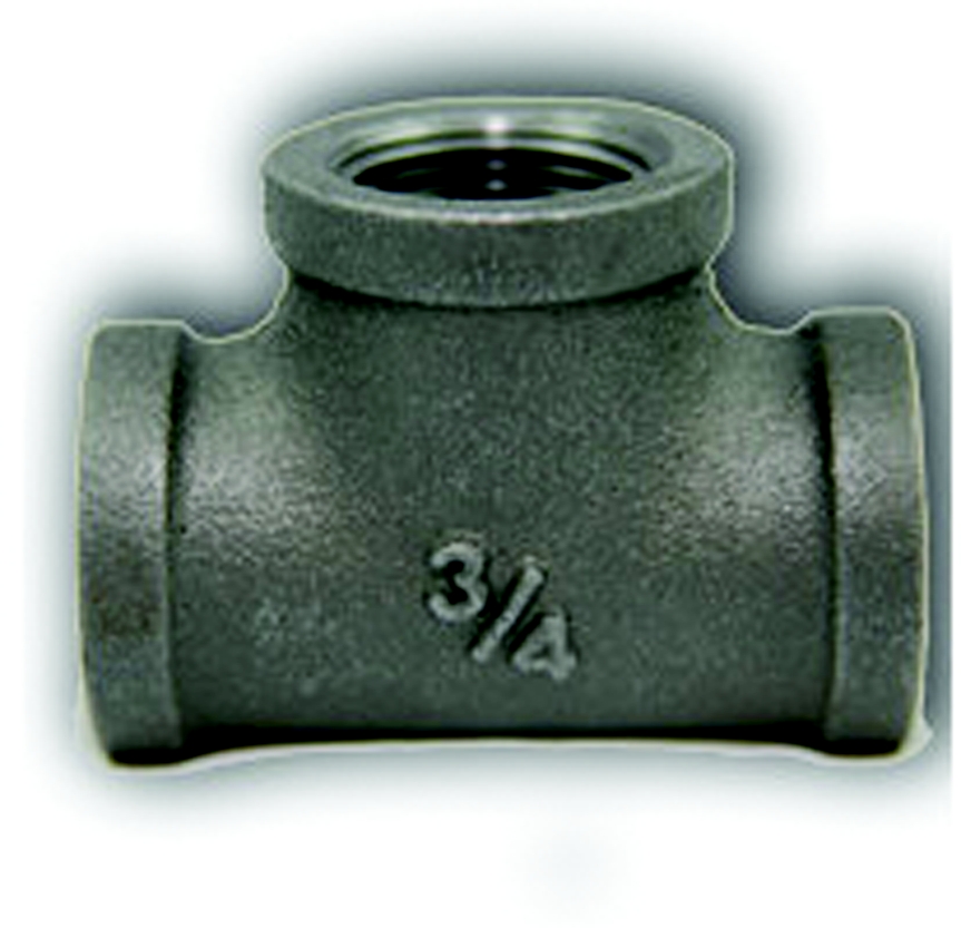 1-1/4" x 3/4" STD BLK Reducing Tee