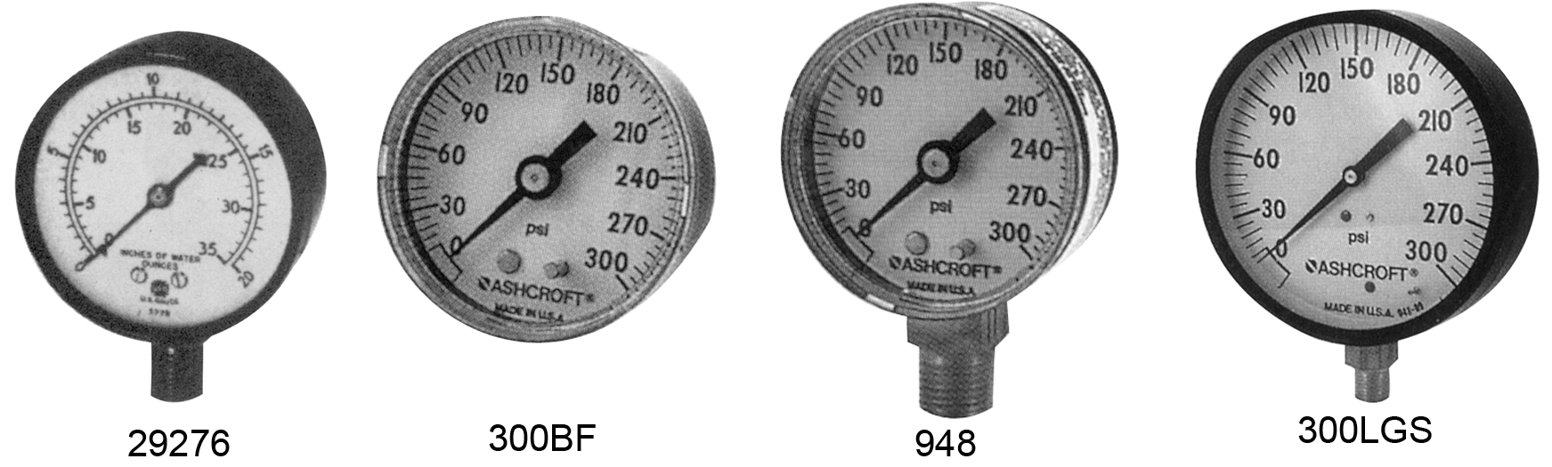 0-300 PSI GA/STEEL BKFT  1/4" NPT